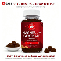 Gummies personnalisées de glycinate de magnésium 2200mg, 60 unités, haute puissance, soutien à la relaxation musculaire, santé cérébrale, calme, concentration, sommeil, OEM