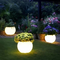 Pot de fleurs lumineux à LED, fonctionnant sur piles, lampe de jardin, décoration de paysage, mode créative, plantation, grand bac à fleurs