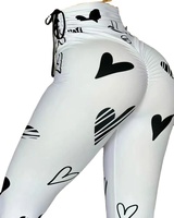 Leggings de fitness pour femmes avec cordon de serrage, imprimé cœur sexy, effet push-up des fesses, motifs personnalisés, prix le plus bas