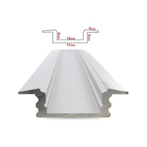 Profilo in Lega di Alluminio Serie 6000 da 3 Metri, 24.5x7mm, Interno Quadrato 12mm, Tempra T5, Superficie Anodizzata per Installazioni a Incasso - Product Image 2