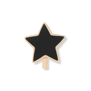 Lavagna bianca in legno a forma di stella Ilan con clip 8,5x8,5 cm, 4 pezzi, per esposizione di abbigliamento - Product Image 2