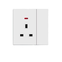 Prise murale blanche 13A avec prise USB Type C 18W à charge rapide, interrupteurs et prises murales, prise de courant pour éclairage UK EU