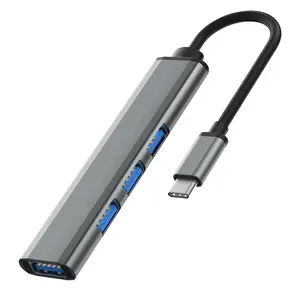 铝制c型扩展坞4合1至四USB 3.0多端口Usb C集线器pc usb-c集线器