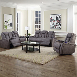 Divano Reclinabile Elettrico in Pelle PU Imbottito, Moderno con Struttura in Legno, Estensibile, Rinfrescante, Bianco, Set da 3 Posti <span class=keywords><strong>per</strong></span> Soggiorno - Product Image 1