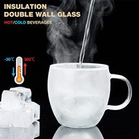 Offre Spéciale 150/250/350/450ml tasse à café expresso en verre à double paroi isolée en verre borosilicaté avec poignée