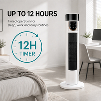 Ventilateur tour de chauffage et de refroidissement numérique avec télécommande, minuterie 12 heures, oscillation et 3 vitesses, pour la maison et les détaillants (en stock)