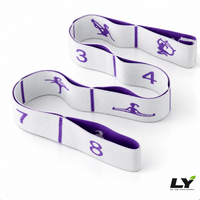 12-stufig verstellbares Yoga-Stretchband, Widerstandsband mit mehreren Schlaufen, Pilates-Elastikband für Dehn- und Flexibilitätstraining