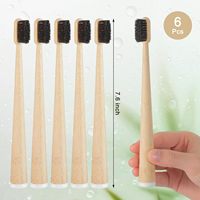 Brosse à dents en bambou sans plastique, poils naturels de queue de cheval, soin buccal quotidien