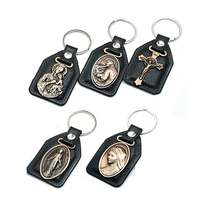 Portachiavi in pelle con portachiavi in pelle con croce portachiavi in pelle con croce di crocifisso di gesù vergine maria cristo