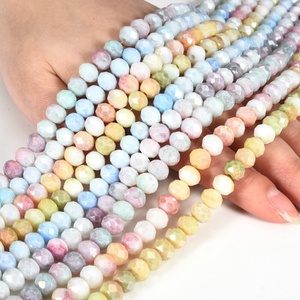 Perles OLeeya 8 mm facettées scintillantes en vrac, perles rondelles en verre cristal AB avec trou pour la fabrication de bijoux et colliers DIY - Product Image 4