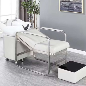Fauteuil de lavage de cheveux moderne pour salon de beauté, poste de lavage avec évier et chaises, lit de lavage à prix abordable - Product Image 6