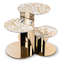 Ensemble de tables basses modernes de luxe JS GRANGERBJ, plateau en marbre doré, écologique, durable, réglable, pour salon