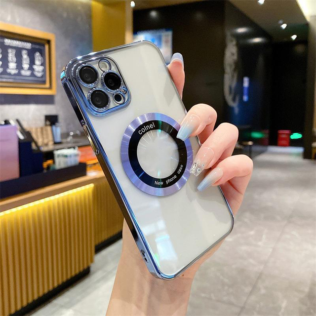 Wholesale Electroplating Magnetic Wireless Charging Case Full Shockproof TPU Phone Back Cover for IPhone 16 Pro Max 15 14