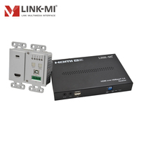 Kit Pelat Dinding HDMI Extender dengan Input USB C 4K60Hz, Transmisi 4K 100m dengan KVM IR RS232 Audio