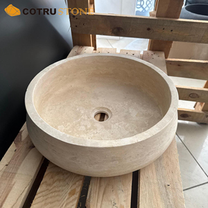 <span class=keywords><strong>Lavabo</strong></span> <span class=keywords><strong>de</strong></span> encimera redondo hecho a mano para <span class=keywords><strong>lavabo</strong></span> <span class=keywords><strong>de</strong></span> piedra natural travertino para decoración <span class=keywords><strong>de</strong></span> tocador <span class=keywords><strong>de</strong></span> baño - Product Image 3