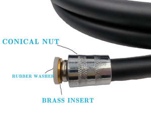 Usine de source Vente en gros Tuyau de <span class=keywords><strong>douche</strong></span> en PVC de haute qualité Tuyau <span class=keywords><strong>flexible</strong></span> <span class=keywords><strong>noir</strong></span> mat pour salle de bain avec écrou en laiton - Product Image 2