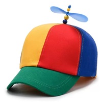 Gorra de béisbol deportiva Multicolor de 6 paneles para niños, sombrero de hélice de tela bordada, gorra de arcoíris de estilo urbano con ala curva, novedad