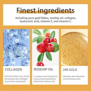Özel etiket cilt bakımı serumu 99.9% saf altın pul Anti Aging kırışıklık koyu nokta beyazlatma 24k altın yüz Serum - Product Image 3