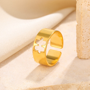 Nouvelle bague de niche européenne et américaine, spéciale, simple, créative, creuse, en acier inoxydable, motif petit animal, style punk, pour femme - Product Image 3