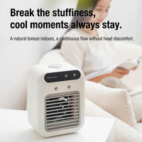 Mini Ventilateur Rafraîchisseur d'Air Évaporatif avec Réservoir d'Eau, Faible Bruit 36-45dB, Batterie 1200-2000mAh, Refroidissement par Pulvérisation pour Chambre, Bureau, Étude