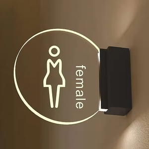 Personalizado moderno LED acrílico casa número signo madera Metal nombre puerta placas para el hogar Hospital Oficina Hotel apartamento habitación - Product Image 3
