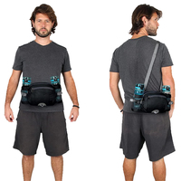 Riñonera Deportiva Personalizada Morada Antirrobo con GPS y 2 Porta Botellas de Agua para Senderismo, Caminatas, Trotar, Acampar, Unisex, de Nailon
