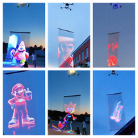 Dron Bestar P20 con Pantalla LED de Malla Voladora, Pantalla Transparente 4K Legible Bajo la Luz Solar, Alfombra Mágica Ligera para Eventos al Aire Libre