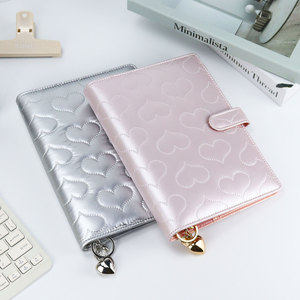 Xoắn ốc hàng tuần tùy chỉnh bán buôn tiền mặt Tạp Chí máy tính xách tay màu hồng kế hoạch Ví PU da sang trọng A5 A6 Ngân Sách chất kết dính - Product Image 1