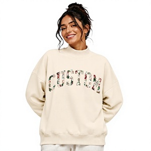 Sudadera de cuello alto oversize de manga larga para mujer, estilo urbano, de alta calidad, con letras personalizadas, para invierno y otoño - Product Image 1