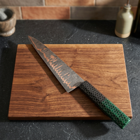 Couteau de Chef OEM Personnalisé en Acier Damas Cuivré de Haute Qualité pour Trancher la Viande, Fait Main, pour Barbecue, avec Manche en Résine Nid d'Abeille