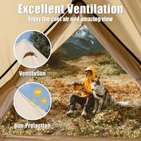 Tente cloche en toile OEM Premium - Abri de glamping 100 % coton avec poteau central et passe-tuyau de poêle, conception toutes saisons pour le camping familial