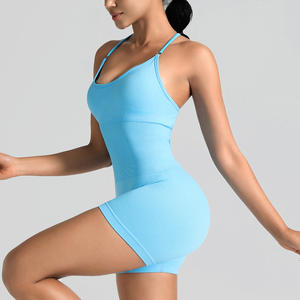 Custom Workout Gym Jumps uit Plus Size Bodysuit Einteiliger Cross Strap Sexy rücken freier Jumps uit Stram pler Frauen Yoga Jumps uit - Product Image 3