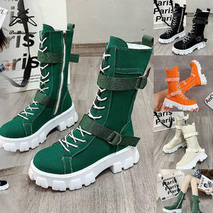 Bottines <span class=keywords><strong>mi</strong></span>-<span class=keywords><strong>mollet</strong></span> pour femmes 2022, chaussures à plateforme, chaussures en toile tendance pour femmes, chaussures d'automne, <span class=keywords><strong>bottes</strong></span> <span class=keywords><strong>mi</strong></span>-<span class=keywords><strong>mollet</strong></span> pour femmes à fermeture éclair épaisse - Product Image 2