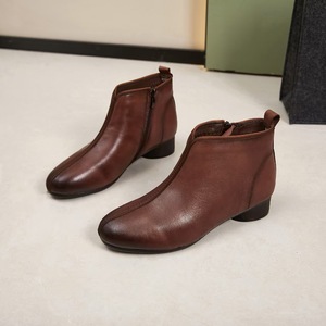 Nouvelles Bottes Femme Automne/Hiver 2025 en Cuir de Vachette Vieilli à Talon Haut et Bout Pointu – Style Polyvalent et Élégant - Product Image 5