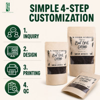 Sachet de thé personnalisé imprimé avec fermeture éclair, résistant à l'humidité, finition mate dépolie, qualité alimentaire, pour l'emballage de marques de thé aux herbes en détail