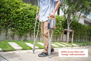 Free sample Hot Sell Taiwan Pearl Coated Crutch bag Premium Water Resistant Hanging <b>Zip</b> Storage <b>Pouch</b> Crutch Bag Bottle Holder - Product Image 6