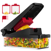 PS-331 Multifunctionele RVS Draagbare Keukenaccessoires Groentehakker Knoflooksnijder Snijder Fruit & Groente Gereedschap