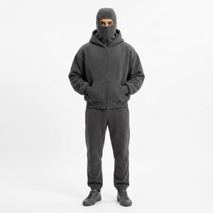 Sweat à capuche cagoule streetwear personnalisé 100% Coton, coupe classique, en polaire, séchage rapide, respirant, avec fermeture éclair, DTG, brodé, style français - Product Image 1
