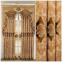 Rideaux occultants en coton brodé chenille de style européen, modèle fini haut de gamme de style nordique pour salon et baies vitrées