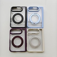 Nouvelle coque de téléphone anti-chute à couverture intégrale avec support rotatif à 360° en TPU+PC haute transparence pour iPhone 18 Fold Ultra