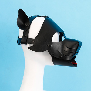 <span class=keywords><strong>Masque</strong></span> noir avec nez coqué et langue rouge pour enlever le casque de <span class=keywords><strong>chien</strong></span> accessoires de liaison <span class=keywords><strong>SM</strong></span> - Product Image 2