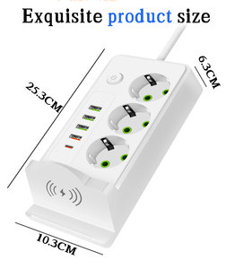 Châu Âu thiết kế thông minh 10 một phổ điện thoại không dây sạc đa 3 cách điện mở rộng ổ cắm với switch - Product Image 6