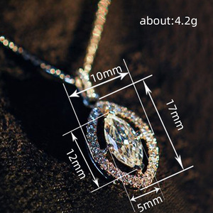 Collier pendentif minimaliste double couche en marquise pour femme, incrusté de pierres étincelantes, longue chaîne, bijou tendance, cadeau - Product Image 4