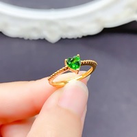 Factory Wholesale Customizable 925 Sterling Silver Women's Anniversary Wedding Party Gift Ring with Natural Diopside
