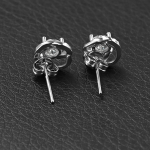 18K Gold Plated Twist Halo Moissanite <b>Stud</b> <b>Earrings</b> 1CT 5MM D VVS1 Women's Bridal <b>Earrings</b> Wholesale Custom - Product Image 3