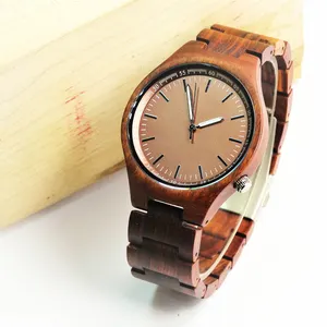 Fabbrica di orologi PSW giappone Miyota 2035 orologi in legno di sandalo per uomo orologi da polso personalizzati da uomo dimensioni maschili