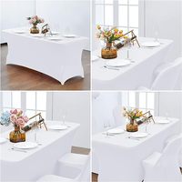 Nappes rectangulaires en polyester extensible 6 pieds pour fêtes, salons, banquets, mariages Nappes pour événements