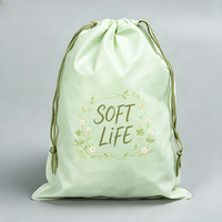 Sac à cordon non tissé à bords renforcés, pochette anti-poussière réutilisable et écologique pour le rangement quotidien des petits objets