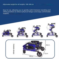 Déambulateur de rééducation professionnel, entraîneur de marche, double support à vérin à gaz, pliable, anti-basculement, charge 150 kg, pour adultes de grande taille, CE HEDY/GT03
