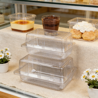 Boîtes d'emballage, emballage pour boulangerie, conteneur à charnières, boîte à gâteau en plastique, boîte à clapet transparente, boîte alimentaire transparente en PET